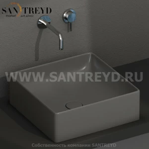 B6Q42SK Накладная раковина на столешницу  квадратная Ceramica Globo T-EDGE