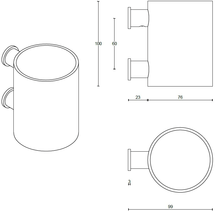 Formani Подставка для зубных щеток из нержавеющей стали One Pb101 - Вид №3