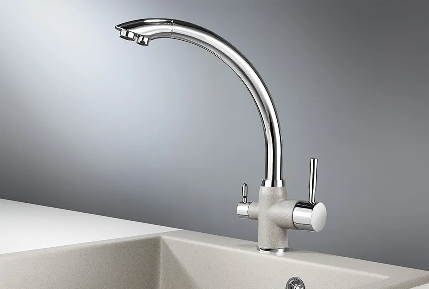 3167, XРОМ/БАЗАЛЬТ, СМЕСИТЕЛЬ КУХОННЫЙ GRANULA 3167-ST94