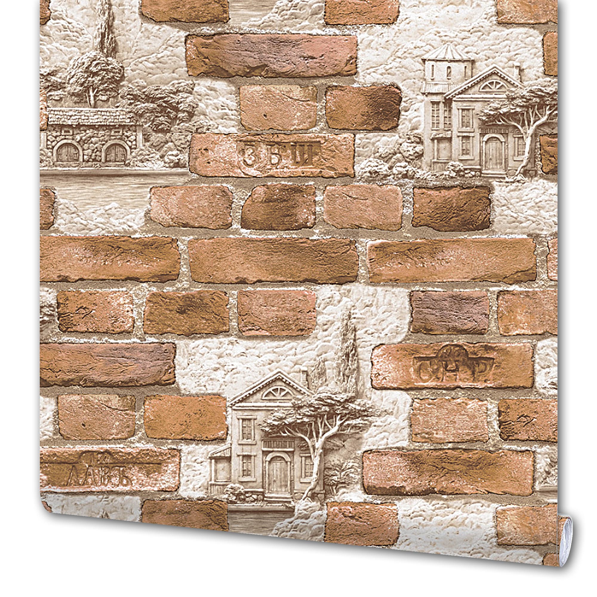 82050276 Обои флизелиновые Бристоль коричневые 0.53 м 316 14 Кирпичи Santreyd 