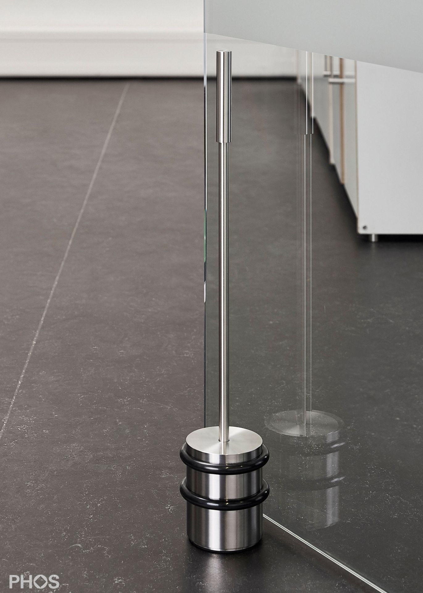 TSB90-110G450 Напольный дверной стопор, тяжелый, с ручкой 45 см. PHOS  - Вид №1