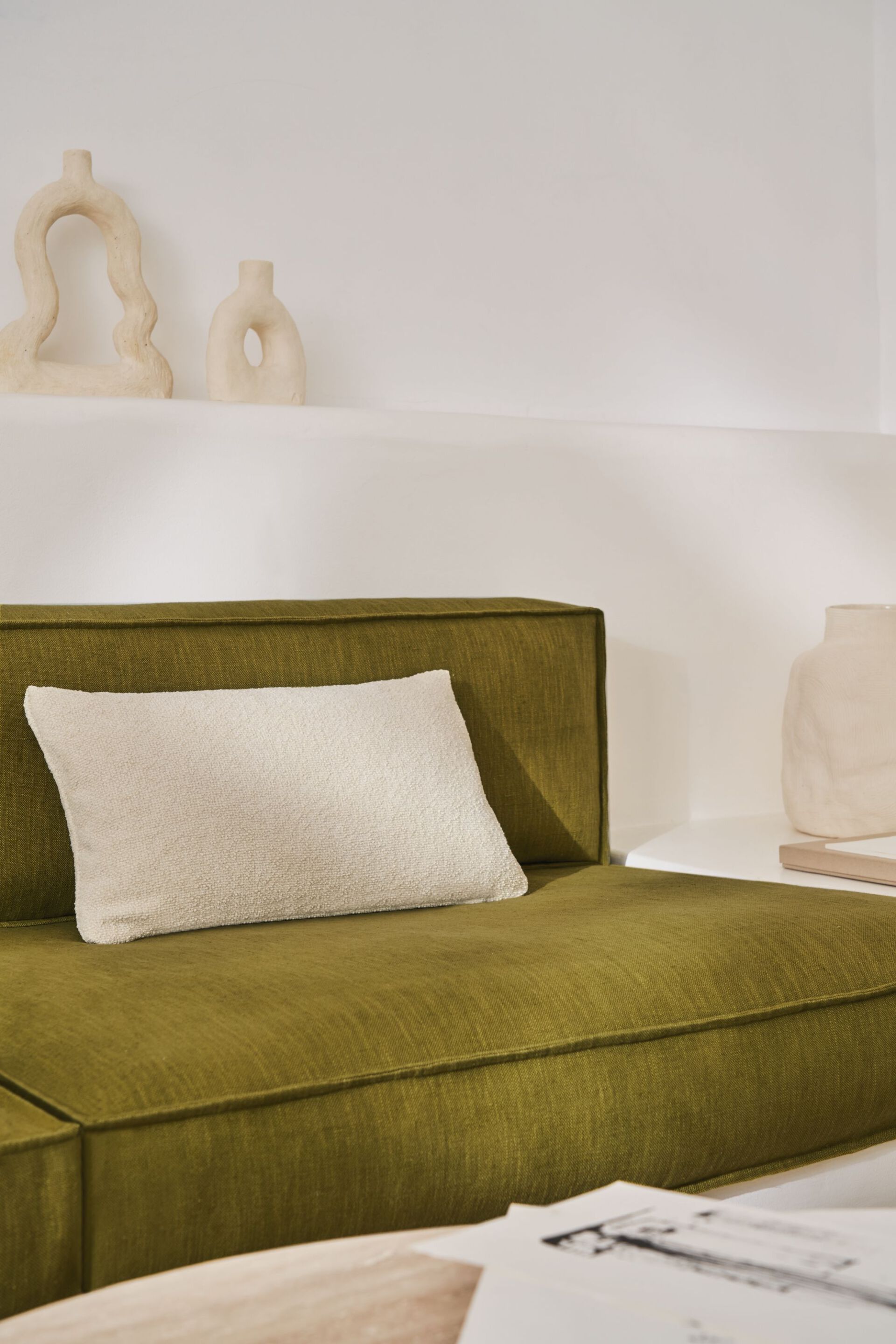 Льняная и хлопковая однотонная ткань для штор Casamance Linefolia ARCH-00026946 - Вид №2