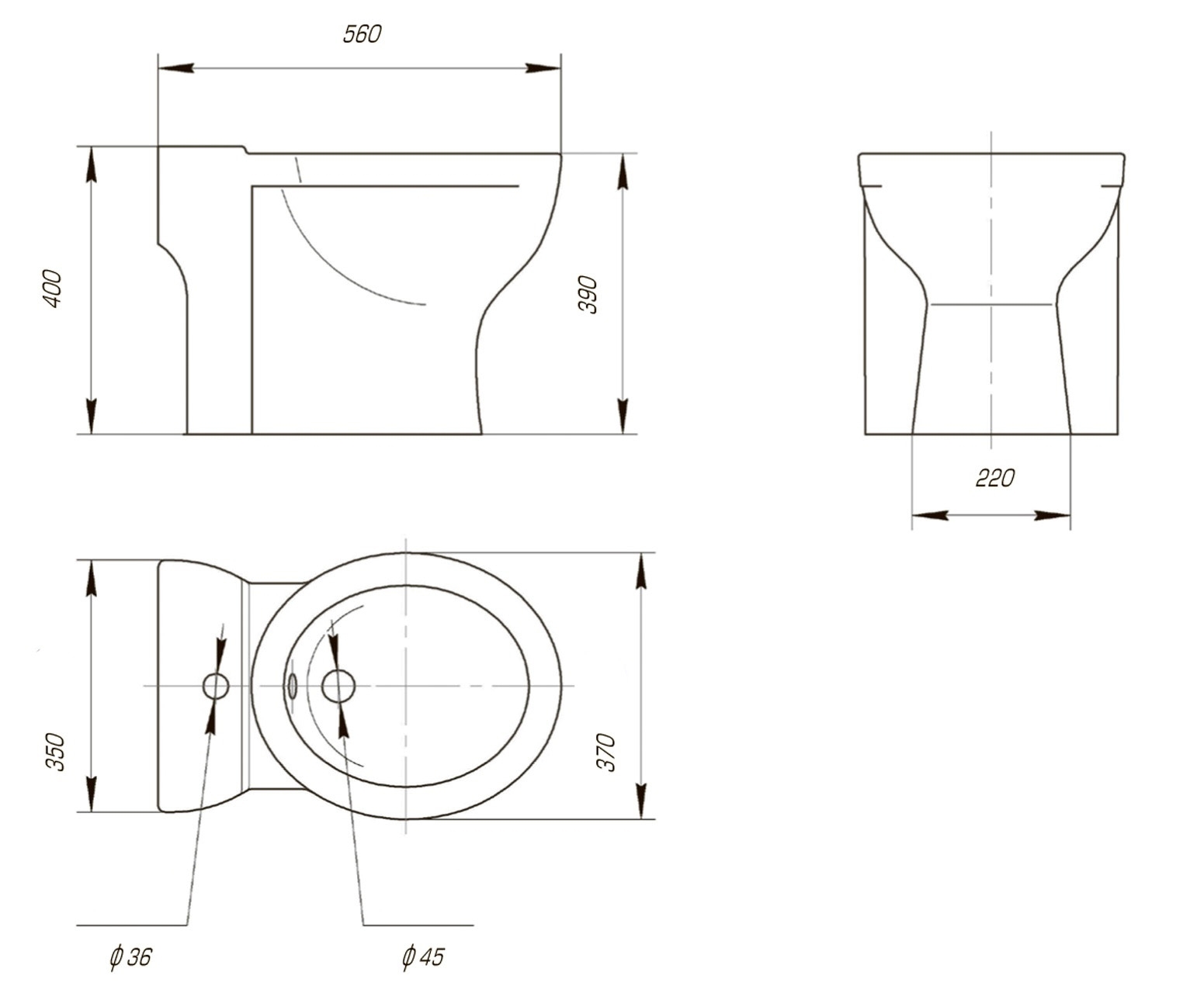Биде "Омега/Олимп" Биде подвесное  KIROVIT  - Вид №1