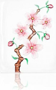 10671403 MALERAS Скульптура MALERAS Цветущая вишня 9,5х13см, хрусталь, розовый Хрусталь