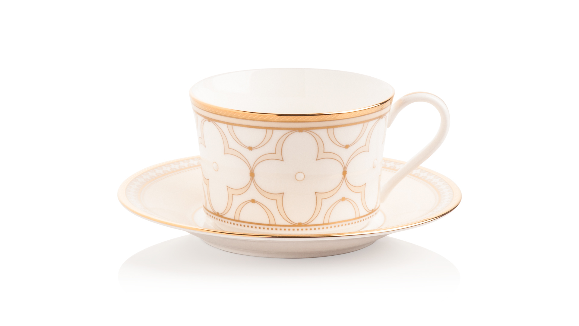 10628676 Noritake Сервиз чайный Noritake Трефолио,золотой кант на 6 персон 21 предмет Фарфор костяной  - Вид №4