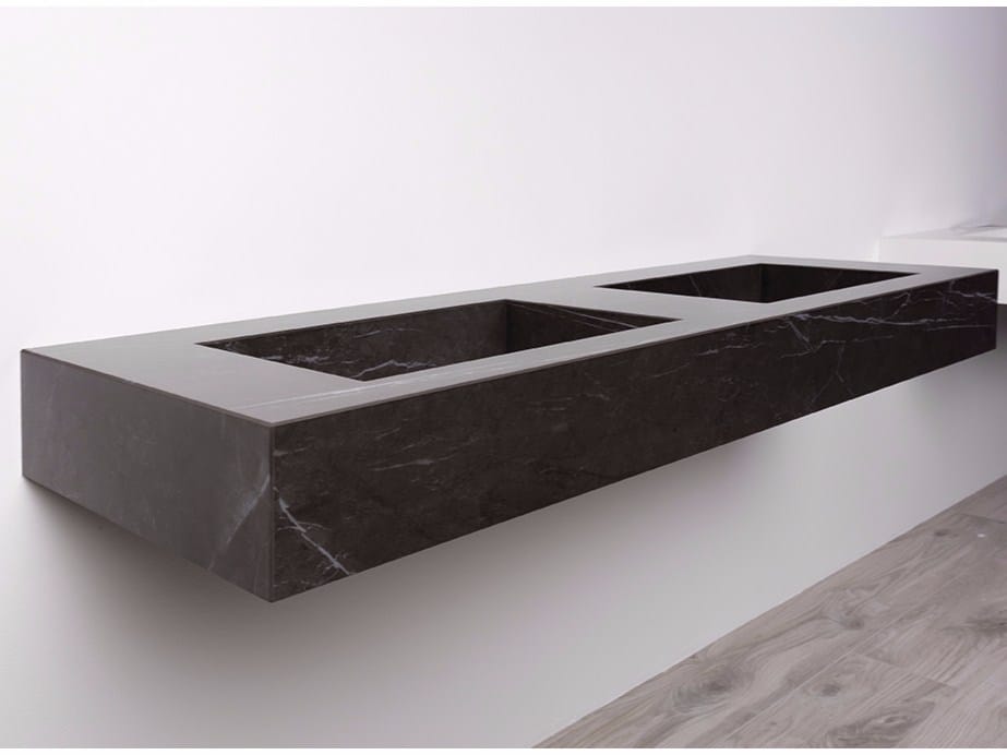 Прямоугольная двойная подвесная раковина из керамогранита Fiandre Aqua Maximum ARCH-00025767