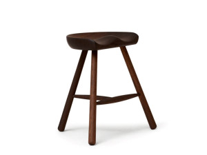 Низкий дубовый табурет с подставкой для ног