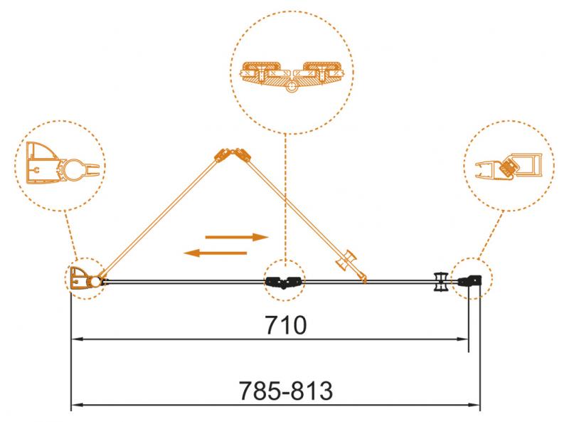 Душевая дверь в нишу CEZARES ECO-O-BS-12-80-C-Cr - Вид №6