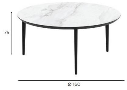 Royal Botania Круглый керамический садовый стол  Unt160r  - Вид №2