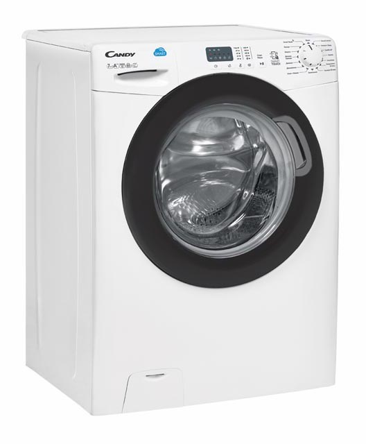 CS4 1071DB1/2-07 Стиральная машина / узкая стиральная машина, 85x60x40, smart touch, загрузка фронтальная, 7кг, до 1000 об/мин при отжиме,таймер отсрочки старта, led индикаци, белая,люк черный Candy Santreyd  - Вид №2