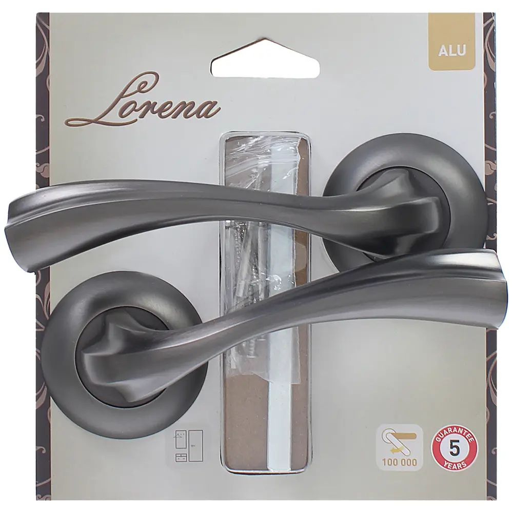 Ручка дверная на розетке C011Q15, цвет графит 18778195 STLM-2051297 LORENA  - Вид №3