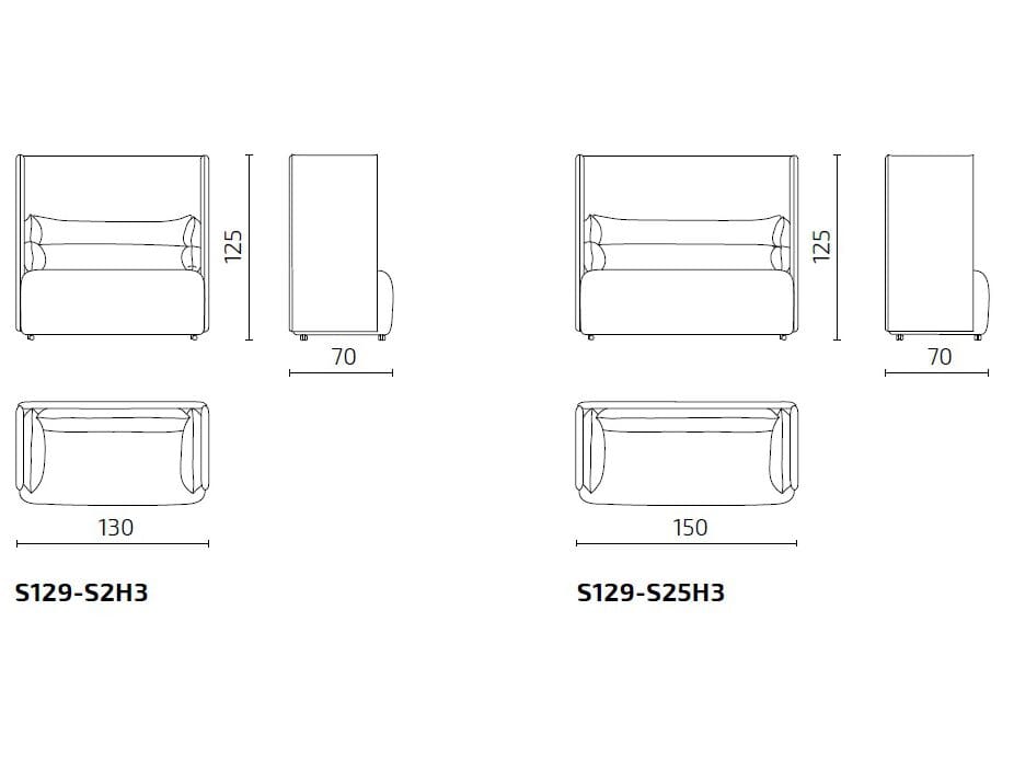 2-местный тканевый диван с высокой спинкой Intuit by Softrend Wander ARCH-00042569 - Вид №2