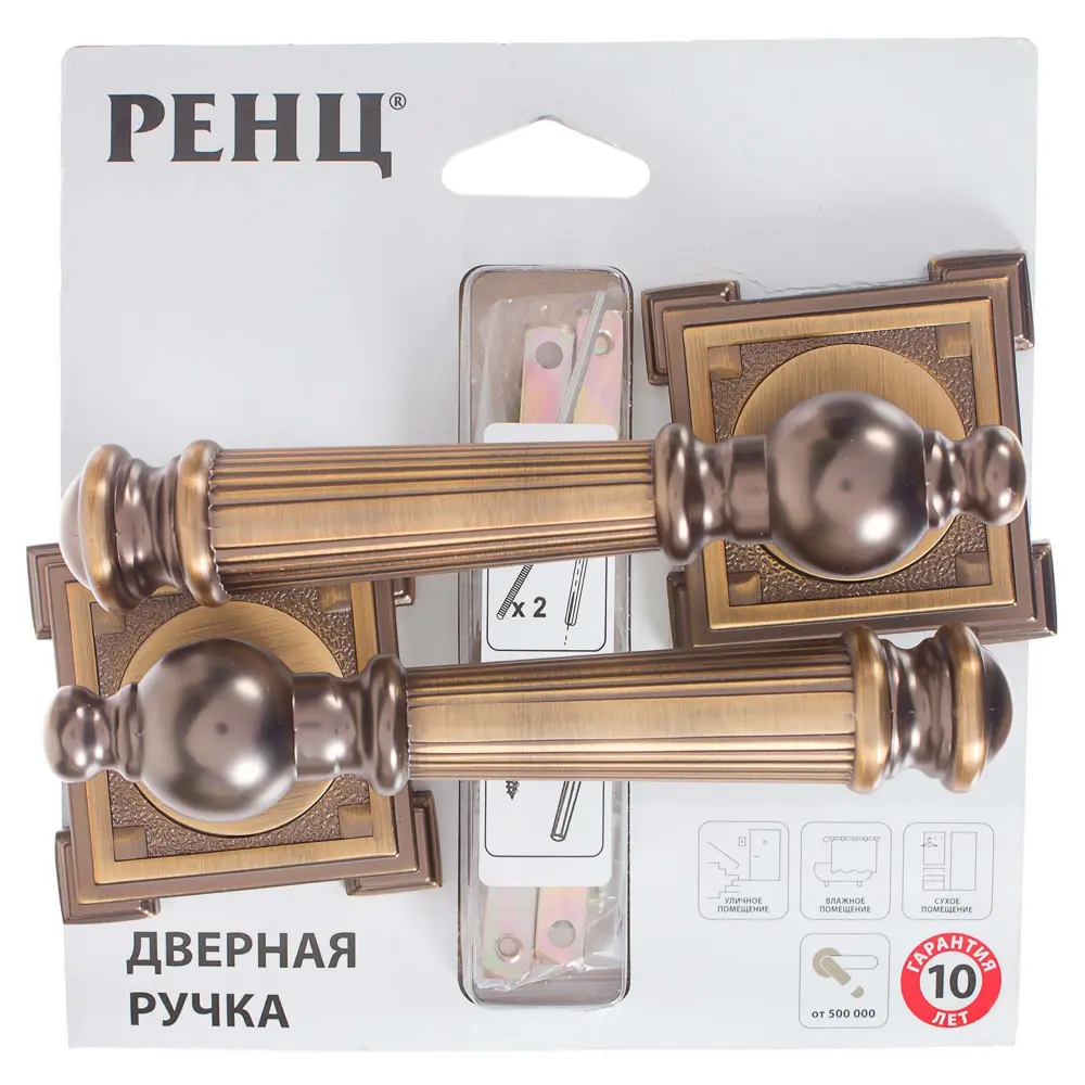 Ручка дверная на розетке Валенсия цвет кофе 18771567 STLM-2001810 RENZ  - Вид №3