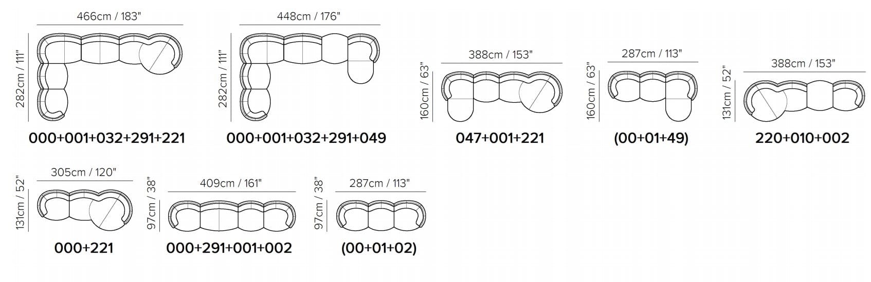4-местный модульный тканевый диван Natuzzi Italia Deep ARCH-00113754 - Вид №3