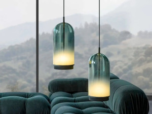 Подвесной светильник ручной работы из дутого стекла