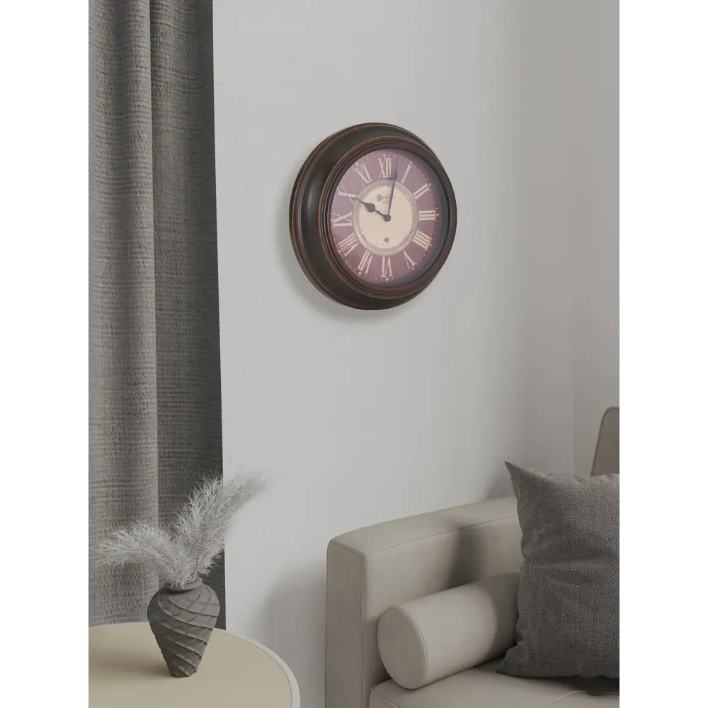 Часы настенные Dream River круглые пластик цвет черно-коричневый ø40,5 см STLM-2156155 - Вид №4