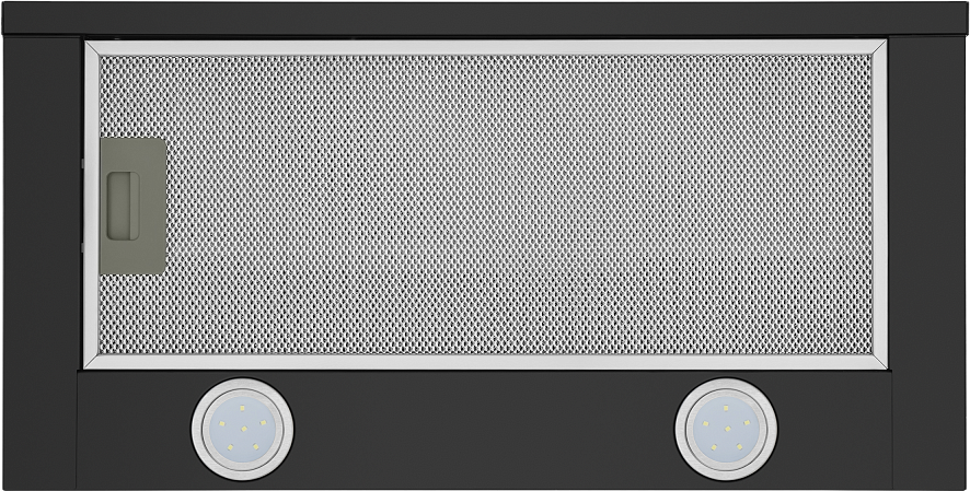 VS LIGHT 50 BLACK Вытяжка vs light 50 черный/ • тип: встраиваемая • цвет: черный • управление: колыбельное • ширина, мм: 500 • полная потребляемая мощность, вт: 140• количество скоростей: 2 • максимальная производительность, м3/ч: 480• диаметр воздуховода Santreyd  - Вид №3