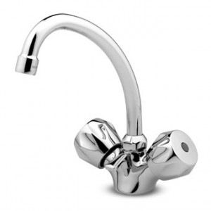 Z70302 Раковина с одним отверстием (средний тип) с поворотным изливом Z9206P с аэратором и гибкими шлангами 1 1/4 дюйма. Zucchetti Zeta 70