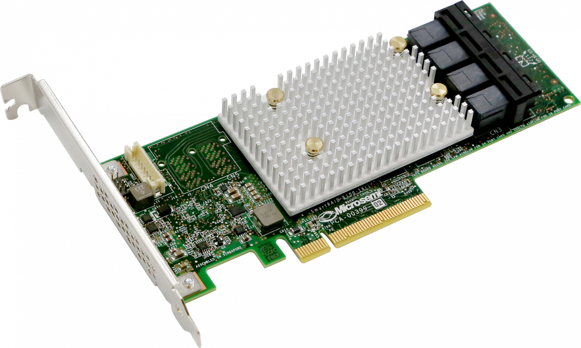 2295000-R Microsemi smartraid 3154-16i single,16 internal ports,pcie gen3 ,x8,4 gb ddr4,raid 0/1/10,raid 5/6/50/60,flexconfig,maxcache 4.0 Adaptec Santreyd 