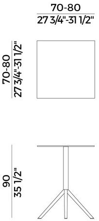 Potocco Стол высокий квадратный с откидной столешницей Otx sun-id-1505341 - Вид №1