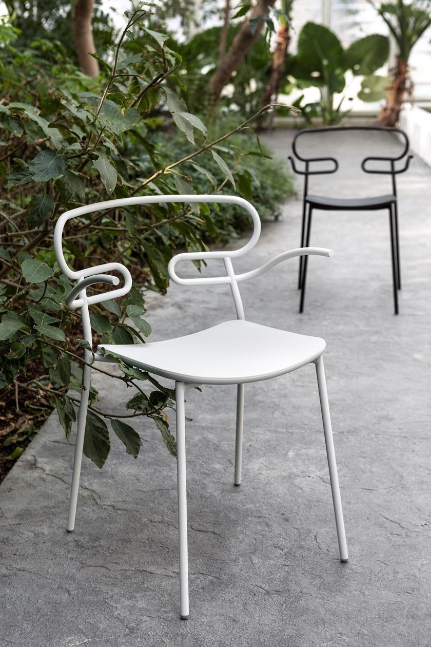 TrabA' Стул из металла и полиуретана с подлокотниками Genoa 0048/0049-met-pu, - Вид №8