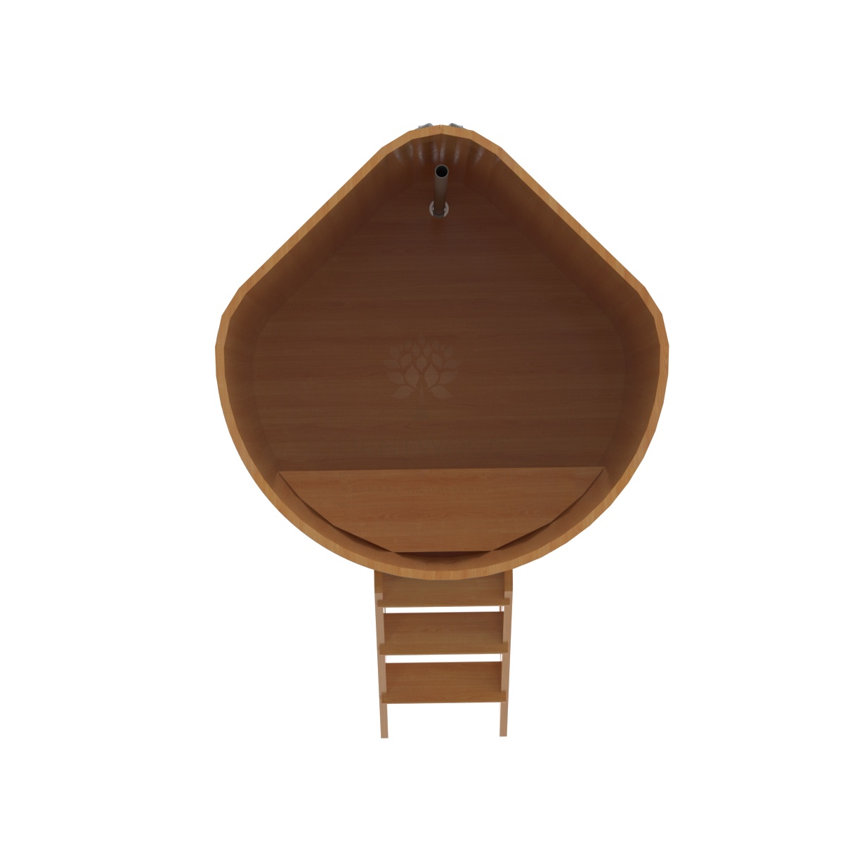 1236 Купель угловая из лиственницы 1,19х1,19х1,4 натуральная премиум Alyarus  - Вид №4