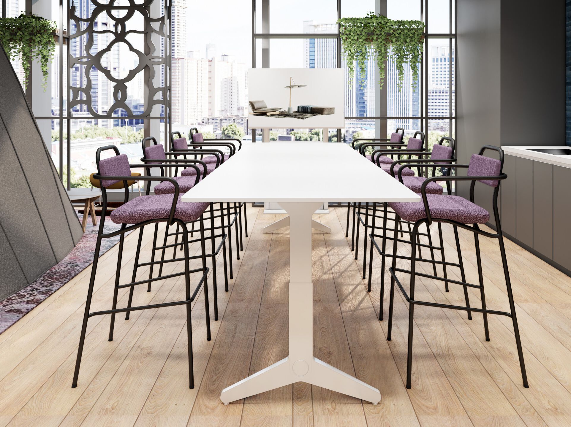 Высокий барный стул с подлокотниками KVN Design Furniture Nomadic ARCH-00128842