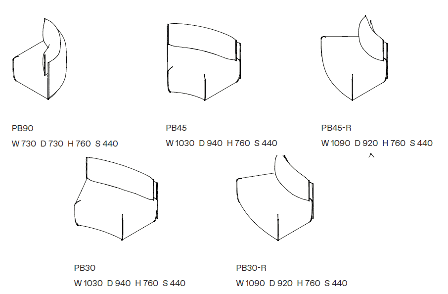 Изогнутый диван из ткани Ross Gardam ARCH-00101655 - Вид №5