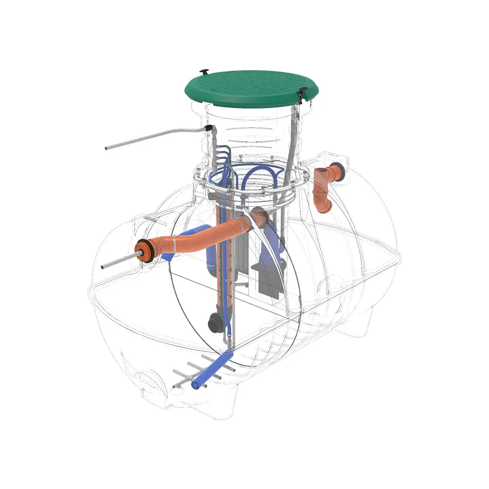 Станция биологической очистки четрыхкамерная Rostok Ground 6 Pro 2800 литров 1200 л/сутки STLM-2211821 - Вид №10