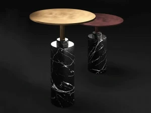 ROSSATO ARREDAMENTI Высокий журнальный столик из мрамора black marquina Home