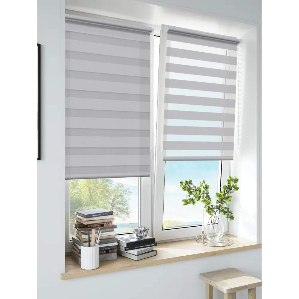 Штора рулонная день-ночь Madrid 50x160 см серая MIAMOZA Коллекция 2024г STLM-2003629 - Вид №3