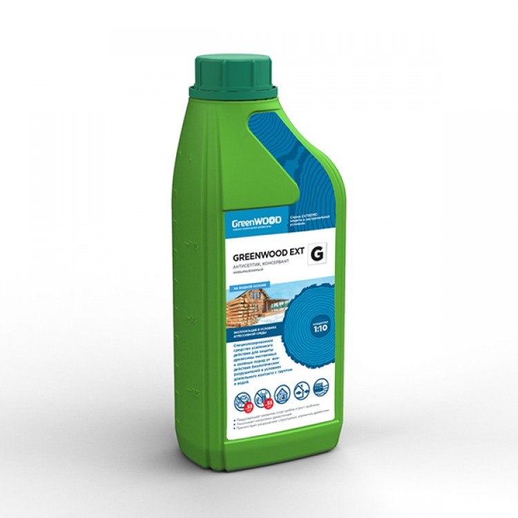 GWE-GK/01 GreenLAB GREENWOOD EXT G Концентрат 1:10, 1 л, АНТИСЕПТИК, КОНСЕРВАНТ невымываемый 