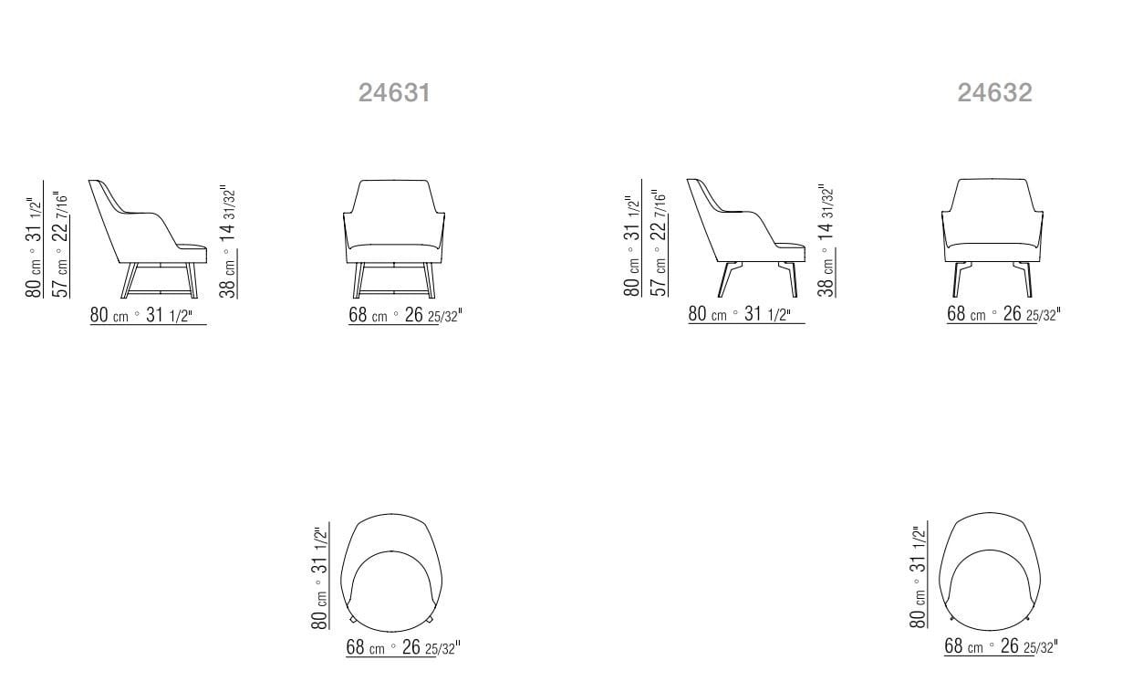 Съемное тканевое кресло с подлокотниками Flexform Hera ARCH-00111917 - Вид №4