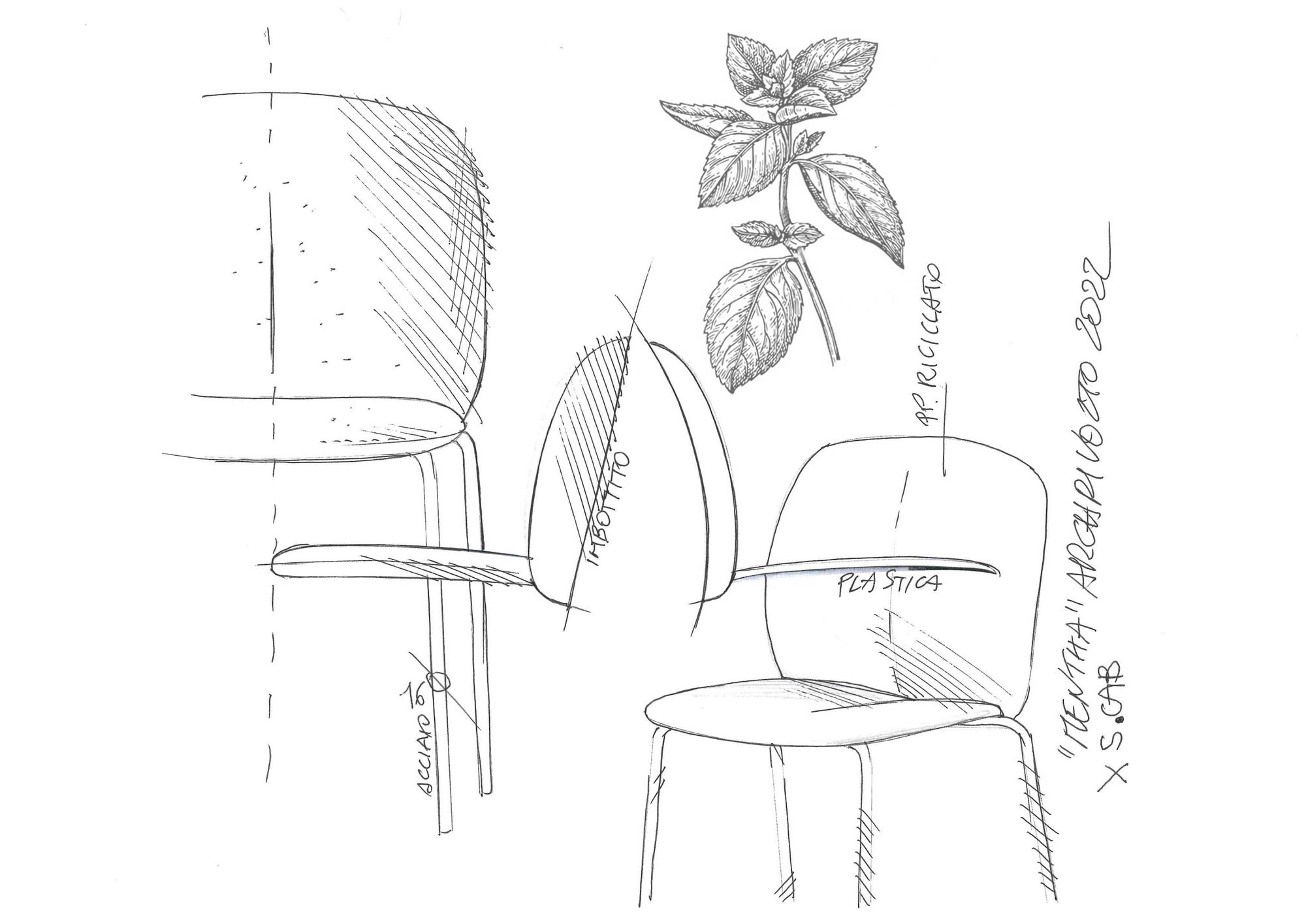 Рециркулированный пластиковый стул с деревянными ножками S-CAB Mentha ARCH-00144796 - Вид №19