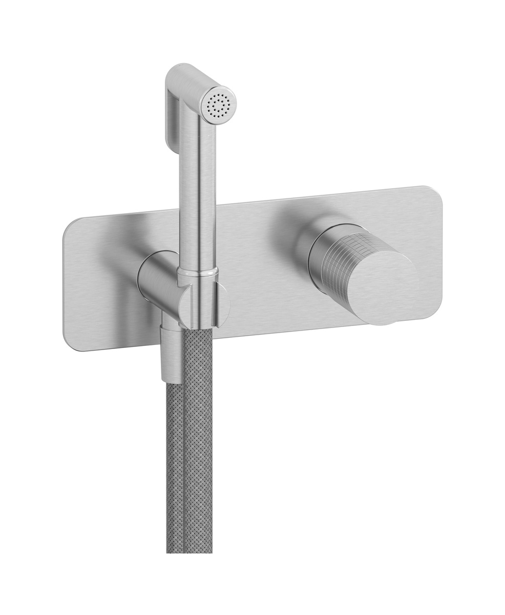 Внешние части гигенического душа со смесителем. WE ARE IB ga706ss Brushed Nickel Gatsby