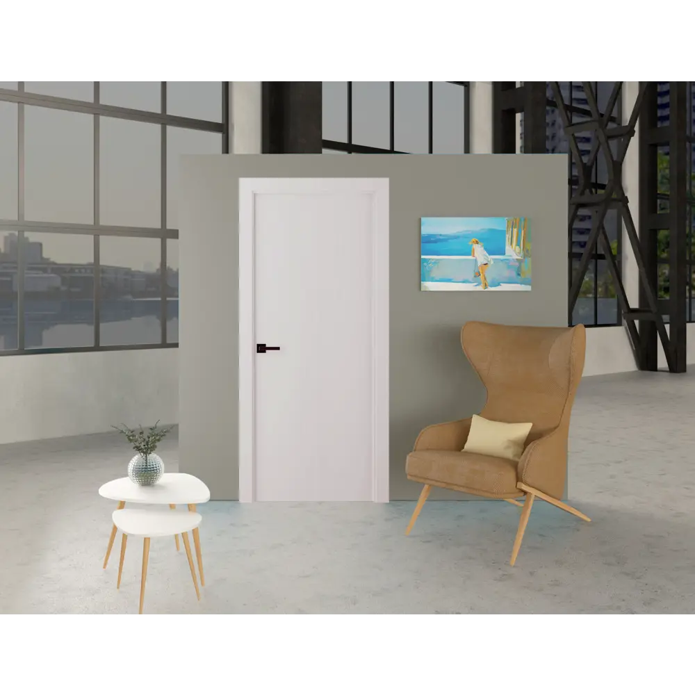 Дверь межкомнатная Ивент 1 глухая эмаль цвет жемчужный 90x200 см BELWOODDOORS STLM-2164313 - Вид №1