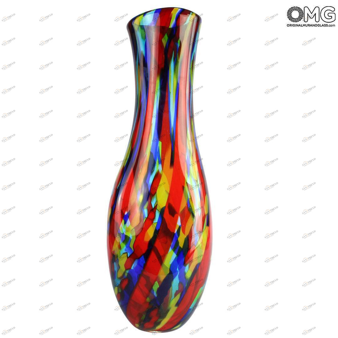 4394 ORIGINALMURANOGLASS Ваза Ксанаду- Стиль Афро - муранское стекло OMG 25 см 