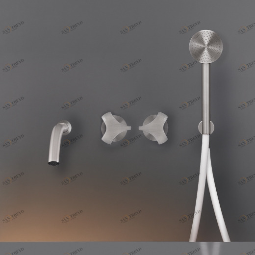 Настенные 2 прогрессивных смесители, установленные для ванной с носиком L. 170 мм и круглого ручной душ диаметр 65 мм  ZIQ50Y CEADESIGN 