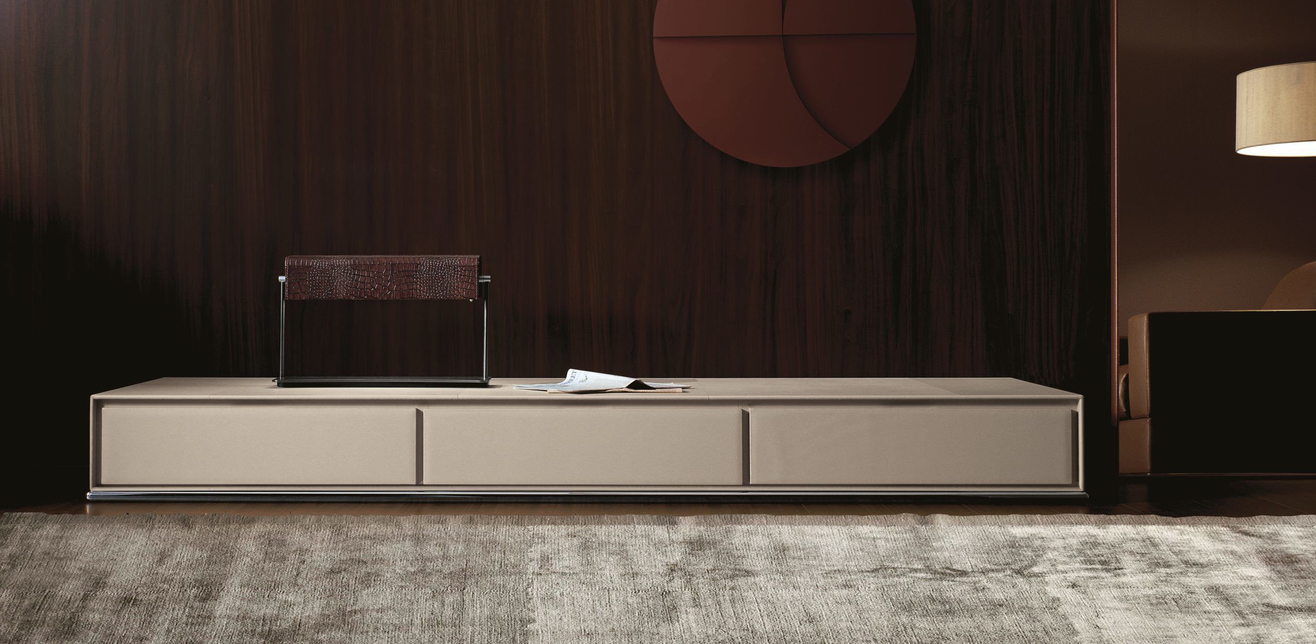 Низкий кожаный шкаф для телевизора с ящиками i 4 Mariani Slick ARCH-00049762 - Вид №1