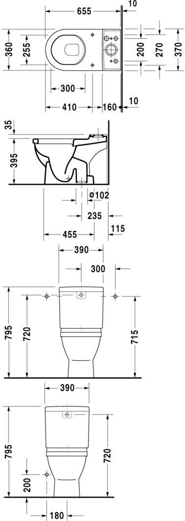 012601 Компакт унитаз с бачком Белый Duravit Starck 3 Германия - Вид №1