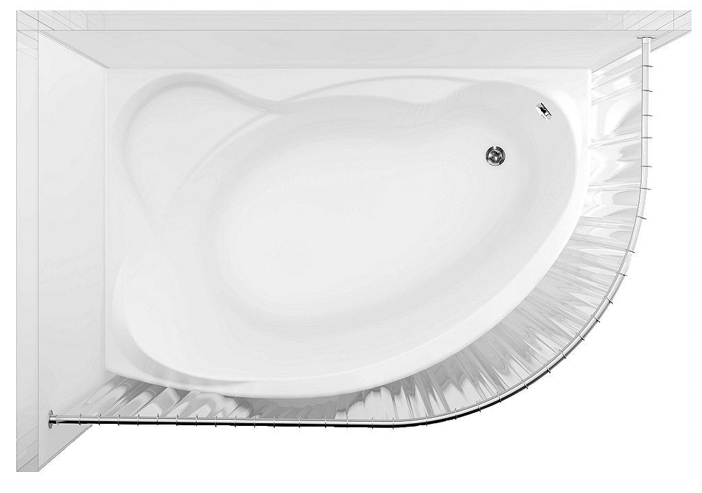 Карниз для ванны Aquanet Capri/Sarezo полукруглый 160х100 00242860 - Вид №3