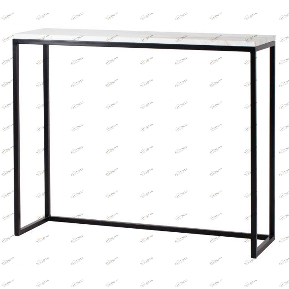 Консоль черная с белой мраморной столешницей FOR MISS  263966 Черный 