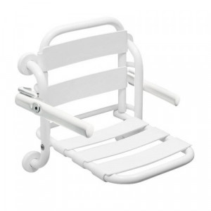 12008/1V Idral Настенное складывающееся сиденье для душа серии EASY со спинкой и подлокотниками. Окрашены