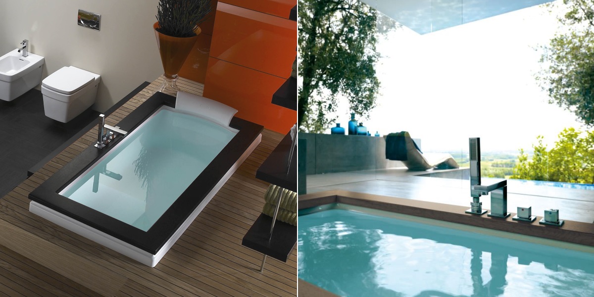 Ванна встроенная без гидромассажа Aura Uno Design 9450-082-Sx Jacuzzi 9450082SX - Вид №1