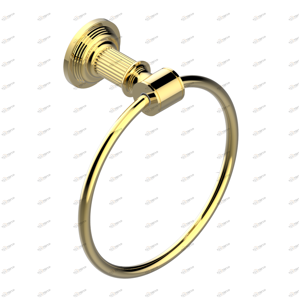 U9R-504N Полотенцедержатель-кольцо-Ø 180 мм одинарное Thg-paris Grand central с ручками-крестиками с белым ониксом Золото U9R-504N CAT.F