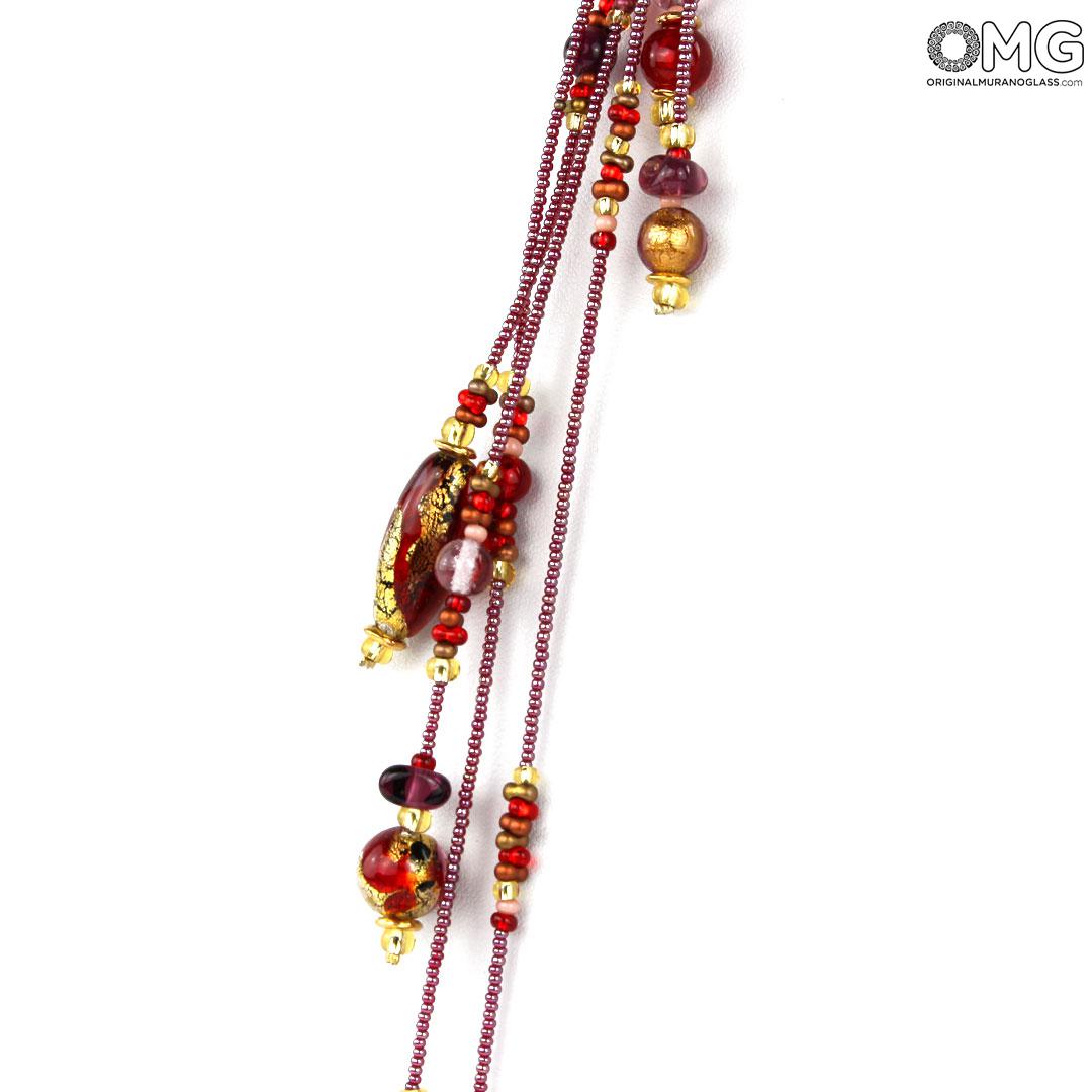 4032 ORIGINALMURANOGLASS Ожерелье Дебора - с золотом - муранское стекло OMG 50 см  - Вид №1