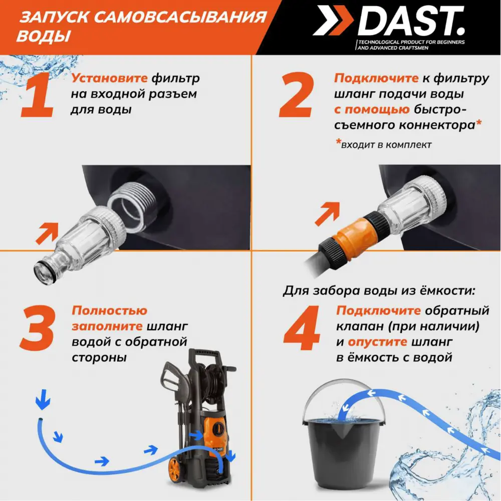 Мойка высокого давления Dast DMVD-2400S, 190 бар, 430 л/ч STLM-2138028 - Вид №7