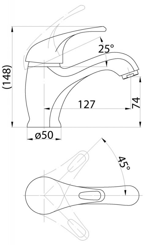 Смеситель на раковину CORSO COR-LVM-CRM BELBAGNO  - Вид №1
