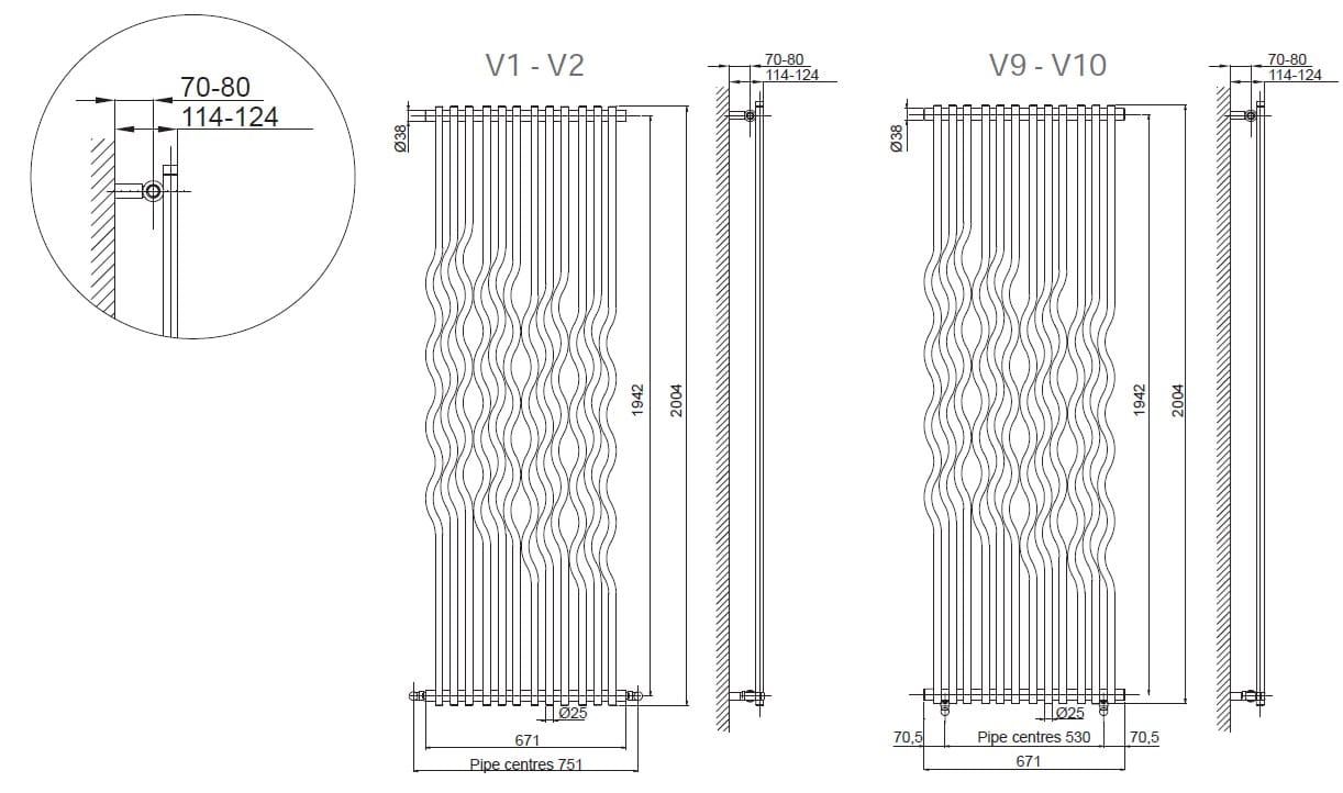 Полотенцесушитель из матовой стали Cordivari Design Inox Style ARCH-00150881 - Вид №2