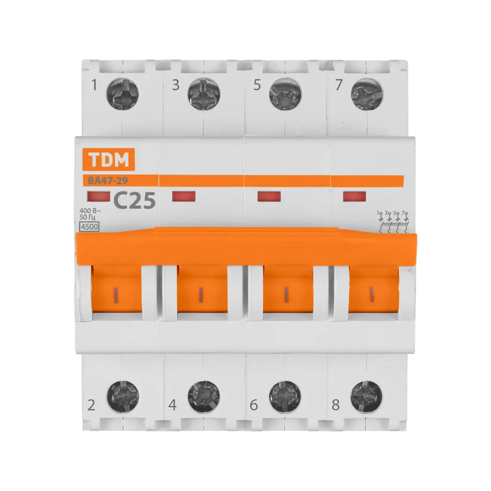 Автоматический выключатель TDM ELECTRIC ВА47-29 4Р C25 4.5 кА 89347168 STLM-1476269 - Вид №1